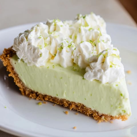 A perfectly chilled Key Lime Pie slice, tart filling contrasting the crunchy, buttery crust shown.
