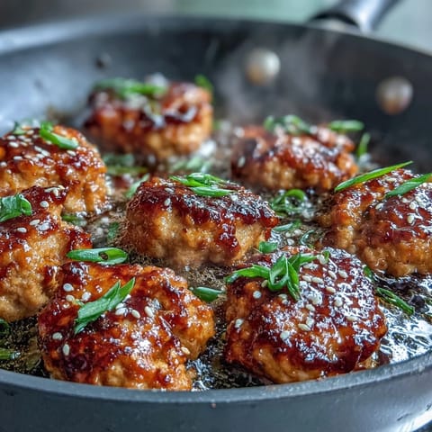 Close-up of Korean-Style Ground Turkey glistening with a spicy-sweet sauce and toasted sesame seeds.