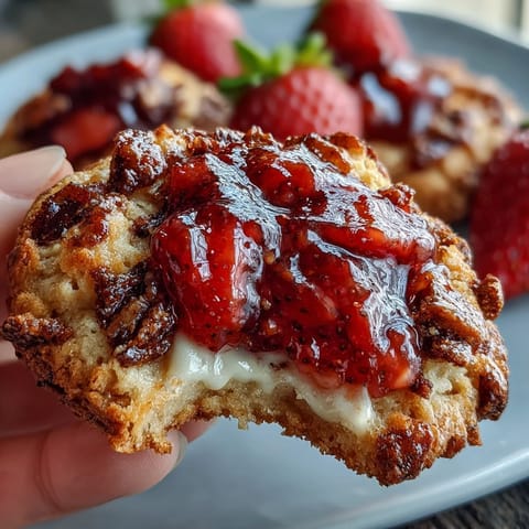 Buttery thumbprint cookies filled with bright, homemade strawberry jam, perfect for spring gatherings.  