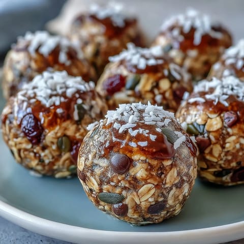 Wholesome oat and honey energy balls studded with sunflower and pumpkin seeds, perfect for nut-free snacking on the go.