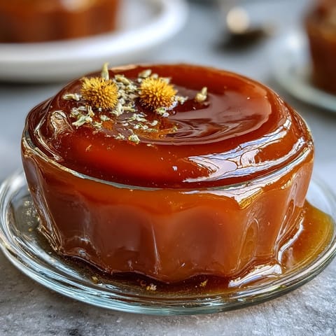 Dandelion Jelly in a jar, golden and glistening, perfect for spreading on warm toast or scones.
