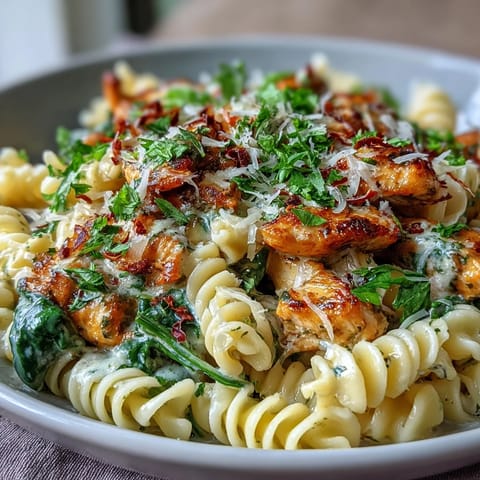 Lemon Orzo with Chicken Spinach