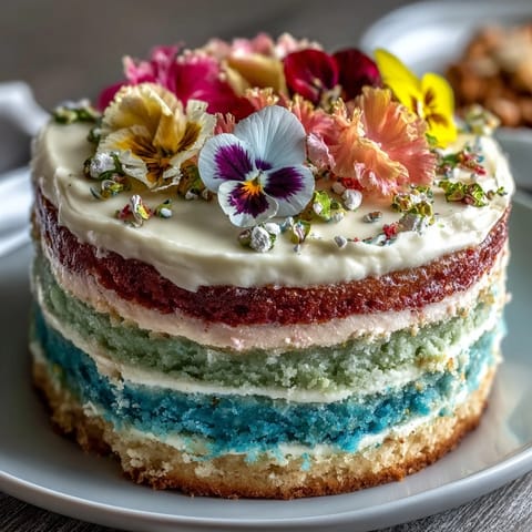 Pastel Ombre Spring Floral Cake