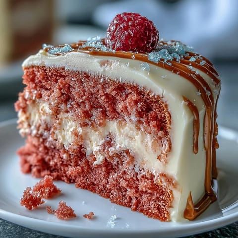 Elegant Bridal Shower Rosé Velvet Cake with shimmering gold drip.