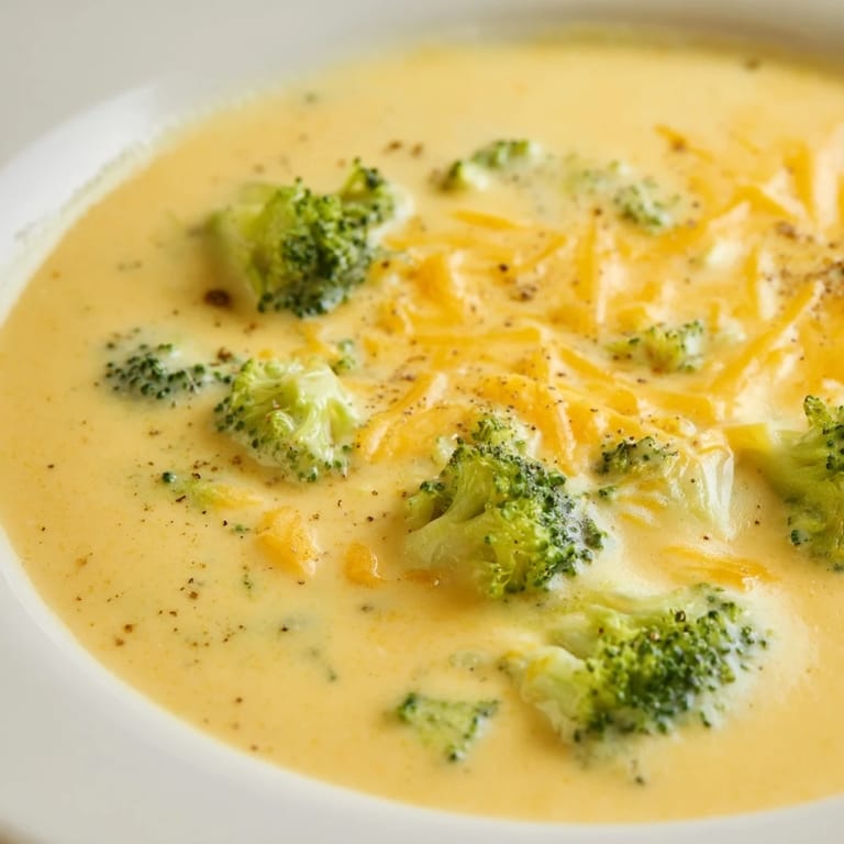 Golden, cheesy Broccoli Cheese Soup, perfectly smooth and comforting for a cold evening meal.