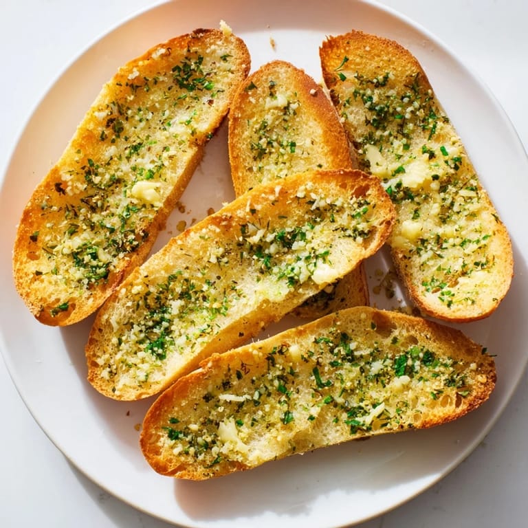 Warm garlic bread, a perfect appetizer with a delightful garlic aroma and a crispy, golden crust.
