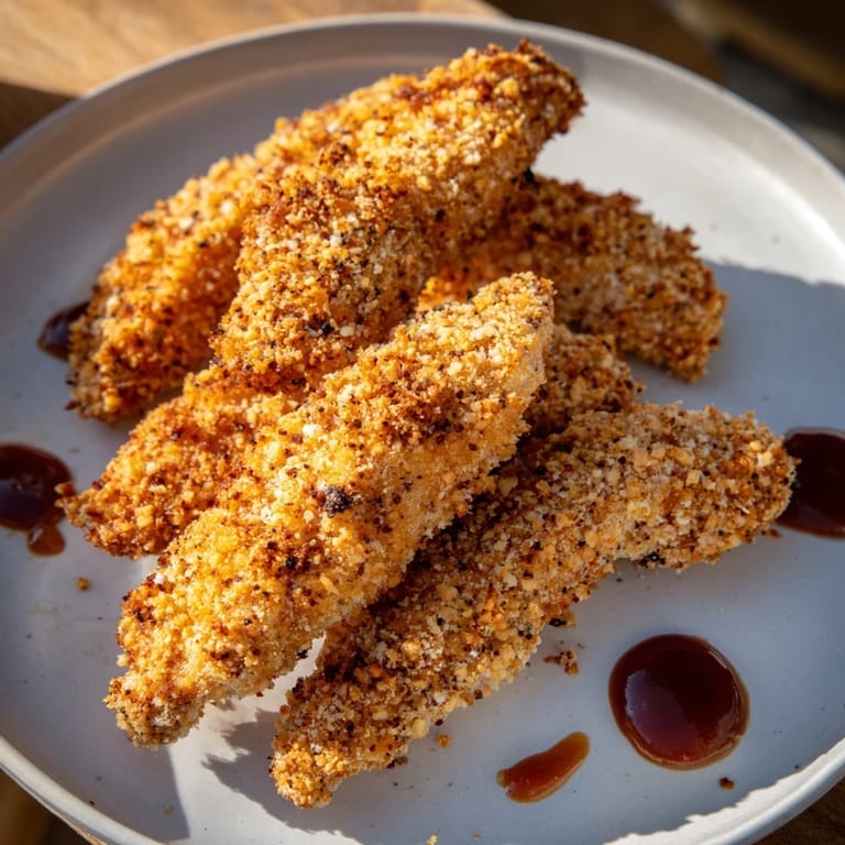 Tender, juicy, and perfectly fried Chicken Tenders served with creamy honey-mustard dipping sauce.