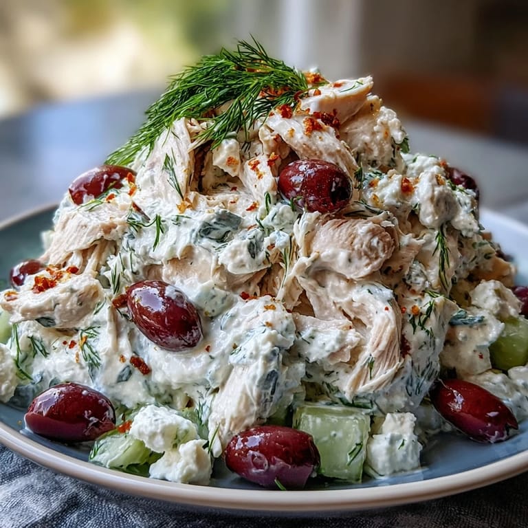 Bright lemon and fresh dill season this easy Tzatziki Chicken Salad, perfect for a light lunch or meal prep.