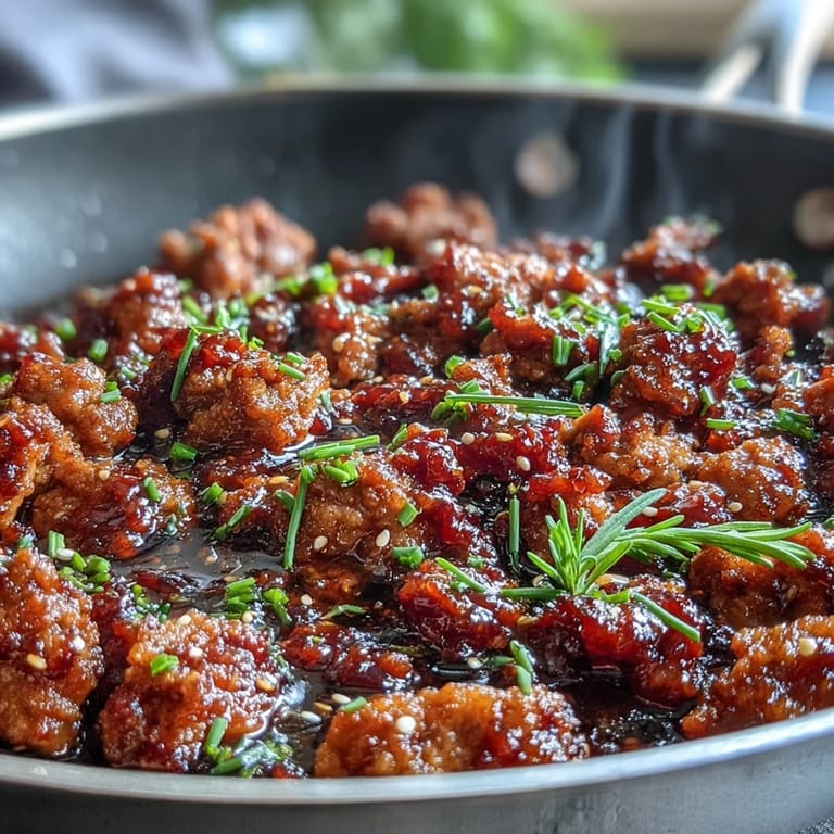 Fork-ready Korean-Style Ground Turkey mixed with chives and savory aromatics, ready for a weeknight meal.
