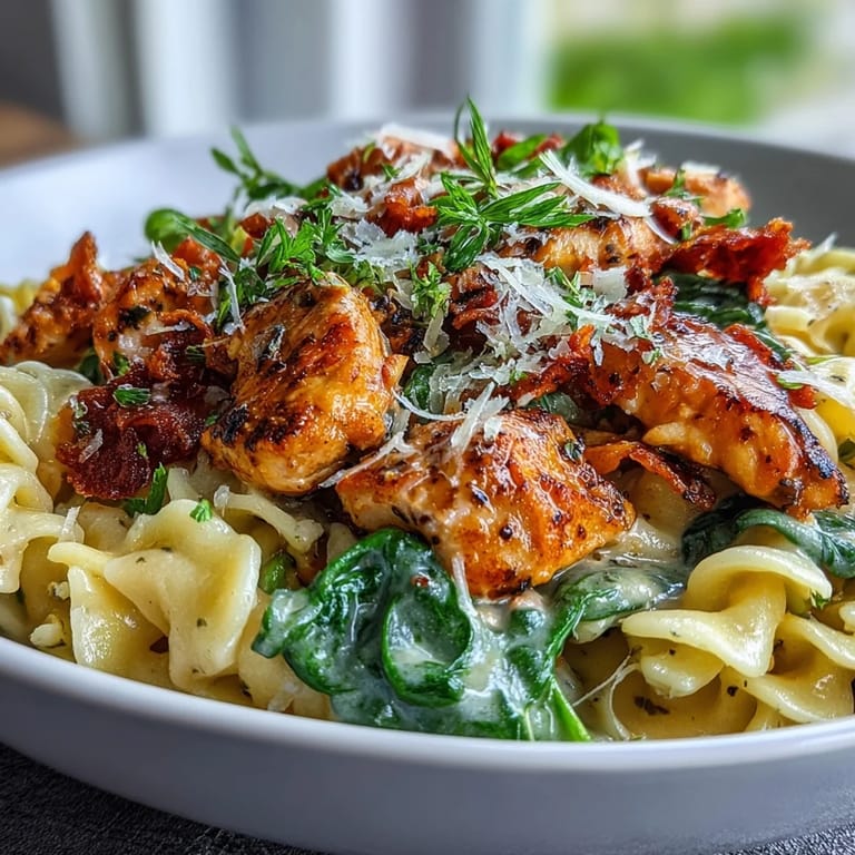 Creamy Lemon Orzo with Chicken and Spinach, hearty Mediterranean-inspired dinner with juicy chicken, wilted greens, and bright citrus flavors.