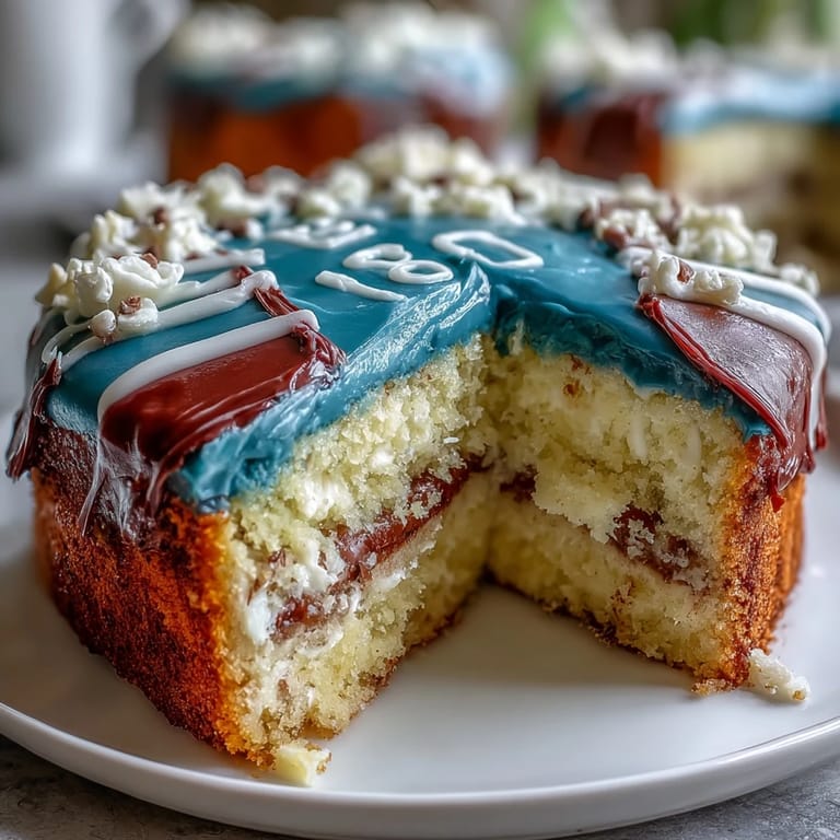 Vibrant fondant-decorated jersey cake featuring custom name, graduation year, and athletic stripes for a memorable graduation party dessert.