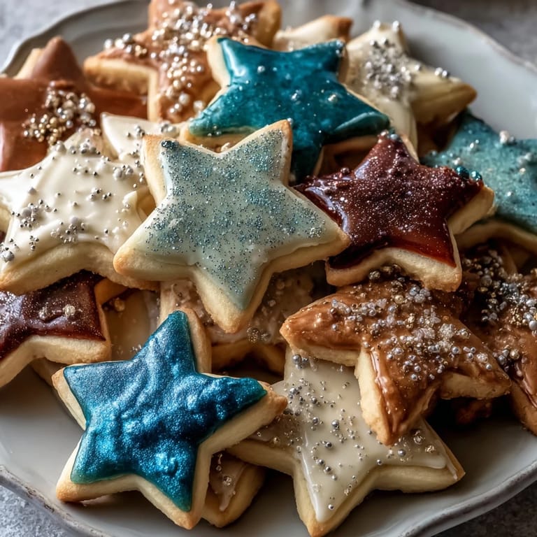 Adorably decorated Gemini Zodiac Cookies glistening with starry royal icing.